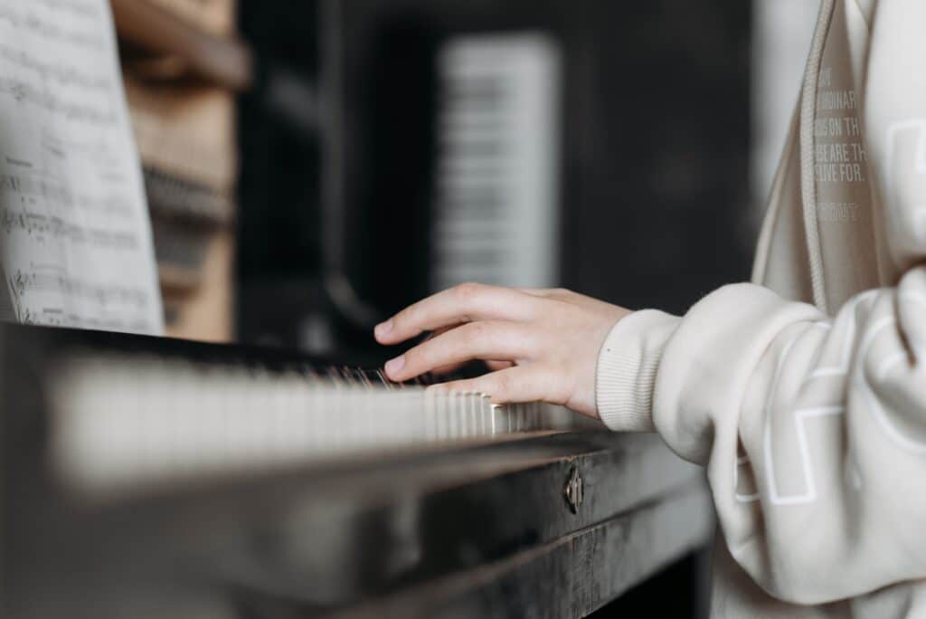 person playing the piano